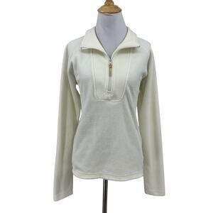 Sunice Sweater Womens M Medium Ivory Weather Fleece Long Sleeve Mock Pullover